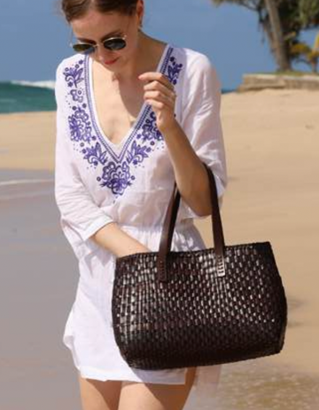 SALVAGE IRREGULAR WOVEN TOTE - 8171