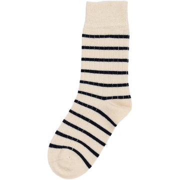 MiniPop® Bamboo Socks Stripe-Navy/Off White