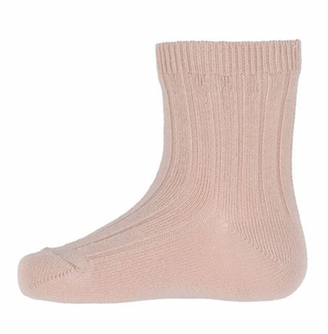 Condor Basic rib short socks- Rosa