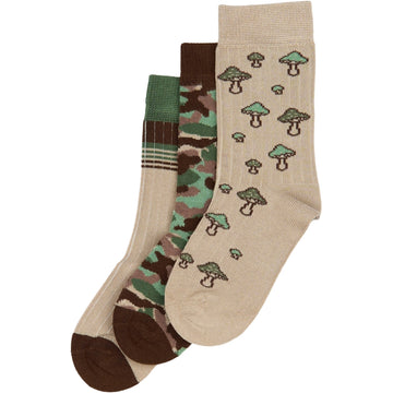 MiniPop® Season Bamboo Socks 3 Pcs -Brown Mix