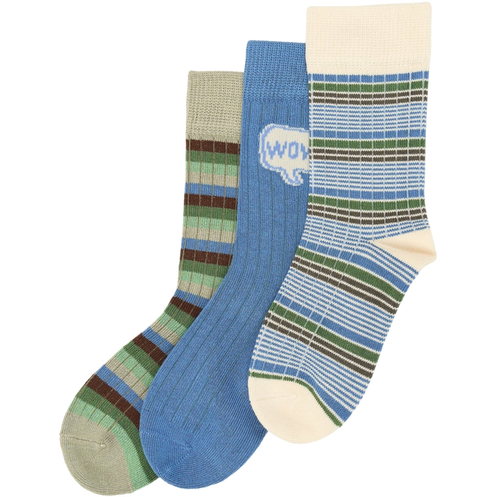 MiniPop® Season Bamboo Socks 3 Pcs -Blue mix