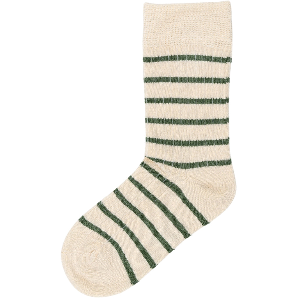 MiniPop® Bamboo Socks Stripe-Emerald Green/Off White
