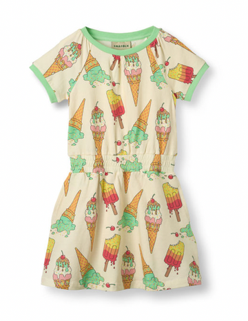 Short-sleeved Dress with ice cream