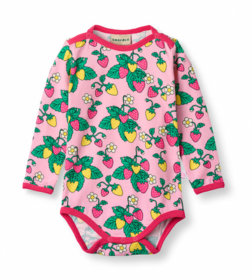 Elstar long-sleeved baby body with strawberries